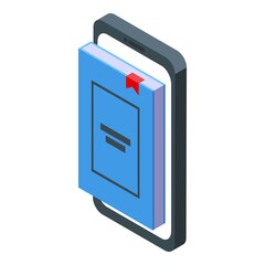 Online phone book icon isometric vector. Digital ebook. Reading store