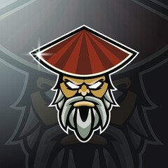 Ninja esport mascot logo design © Romain