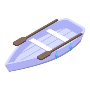 Wood boat icon isometric vector. Wooden ship. Paddle rowboat