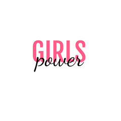 Girl power inscription handwritten with bright pink vivid font. GRL PWR hand lettering. Feminist slogan, phrase or quote. Modern vector illustration for t-shirt, sweatshirt or other apparel print.
