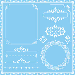 Vintage Set. Floral elements for design monograms, invitations, frames, menus and labels. Graphic design of the website, cafes, boutiques, hotels, wedding invitations.