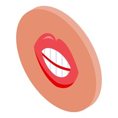 Obraz premium Tooth pronunciation icon isometric vector. Mouth speech. Sound lip
