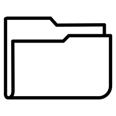 Linear design icon of folder

