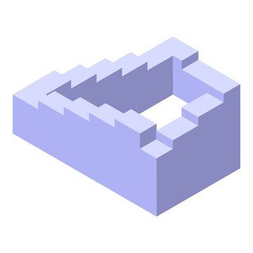 Visual perception stairs icon isometric vector. Illusion memory. Optical triangle