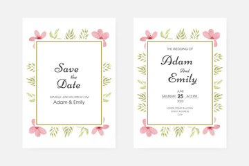 Romantic watercolor wedding invitation