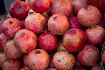pomegranate on the market stall