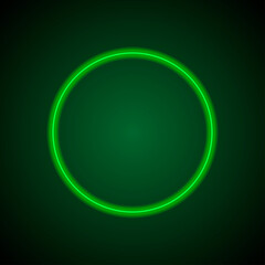 Rec, musical simple icon. Flat desing. Green neon on black background with green light.ai