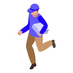Pizza food courier icon isometric vector. Fast delivery. Free shipping