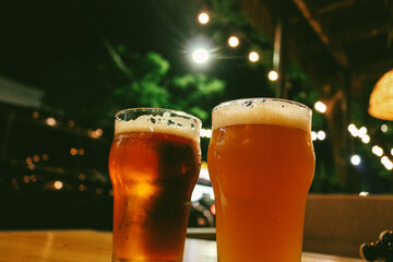 glass of craft beer in the pub