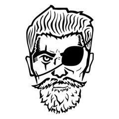 Captain J. Flint pirate portrait.