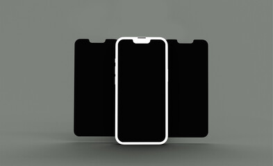 3d realistic clay phone mockup design