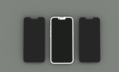 3d realistic clay phone mockup design