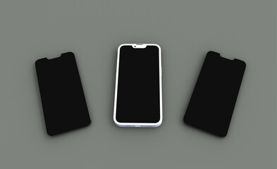 3d realistic clay phone mockup design