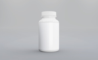 3d realistic render pill box mockup design