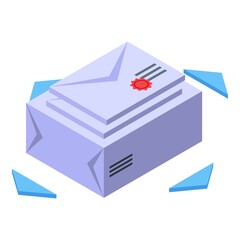 Letter delivery icon isometric vector. Fast free. Quick time delivery