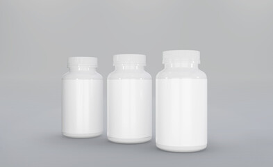 3d realistic render pill box mockup design
