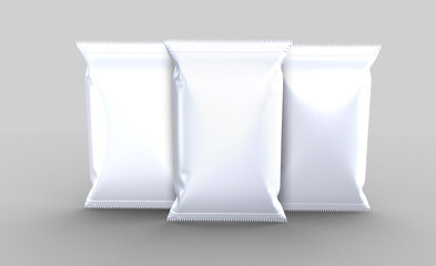 3d Render Realistic glossy oil food bag packaging mockup design