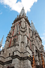 gothic cathedral or church. building and architecture. duomo neo-gothic style. historic building