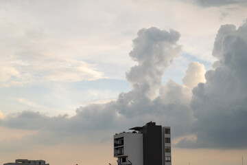 clouds and building