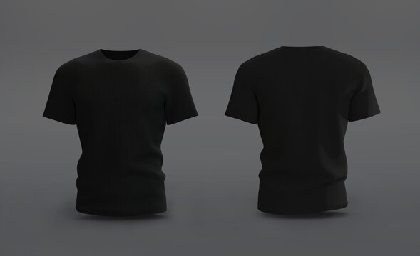 Black t top shirt render