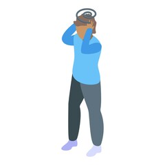 Dizziness head icon isometric vector. Health stress. Feeling problem