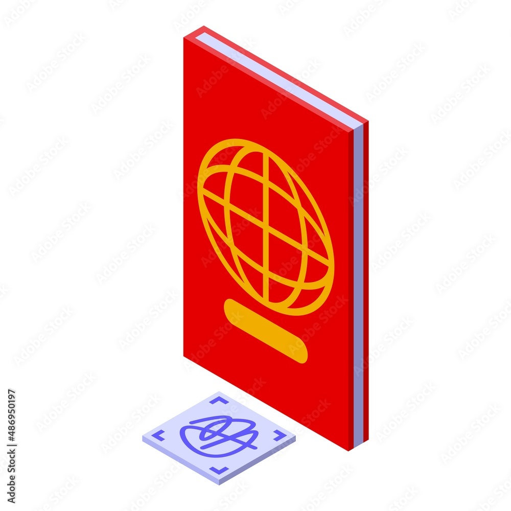 Wall mural Passport sign icon isometric vector. Hand id. Digital online - Wall murals