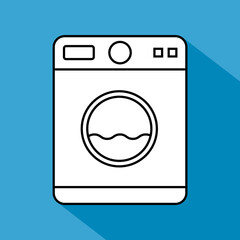 Washing machine equipment, Electric washer laundry icon, wash symbol clothes, vector illustration background