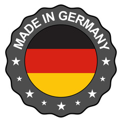 Made in Germany seal, product tag label sign, sticker quality stamp vector illustration