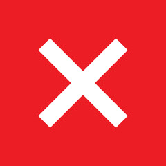 Obraz premium Cross mark icon, X sign, simple error design vector illustration, false choice symbol