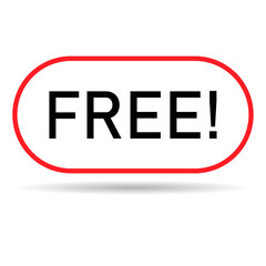 Free web button sign, promotion design label icon, gratis business vector illustration