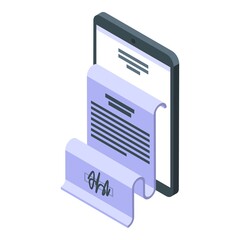 Sign paper icon isometric vector. Business online. Scan web