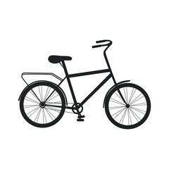 Bicycle. Black silhouette on a white background.