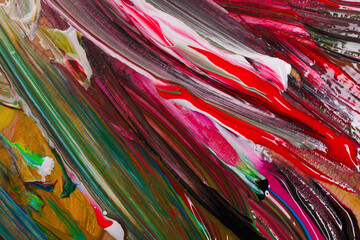 Abstract colorful acrylic paint as background, top view