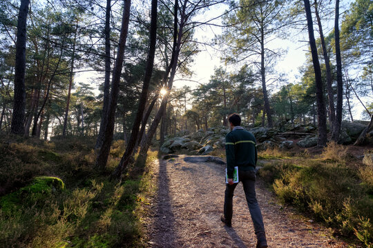 French National forest agent in Fontainebleau forest