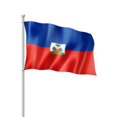 Fototapeta na wymiar Haitian flag isolated on white