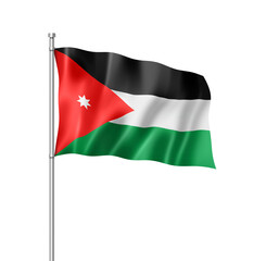 Fototapeta na wymiar Jordanian flag isolated on white