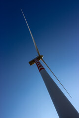 wind turbine in the blue sky