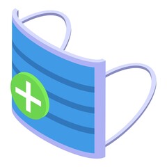 Medical mask icon isometric vector. Face respirator. Safety virus