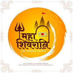Fototapeta premium Happy Maha Shivratri festival celebration artistic greeting background