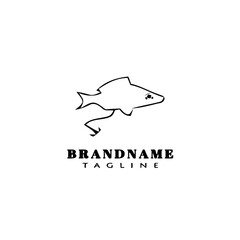 animal fish cartoon logo template icon design black isolated vector illustration