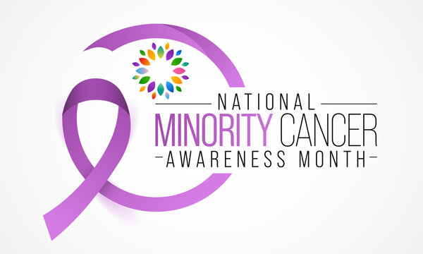 Minority Cancer awareness month is observed every year in April, is dedicated to calling attention to minority cancer health disparities. Vector illustration