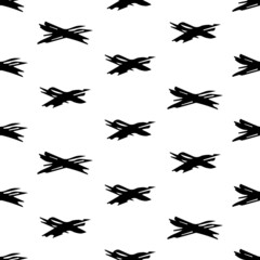 Seamless pattern with hand drawn cross symbols