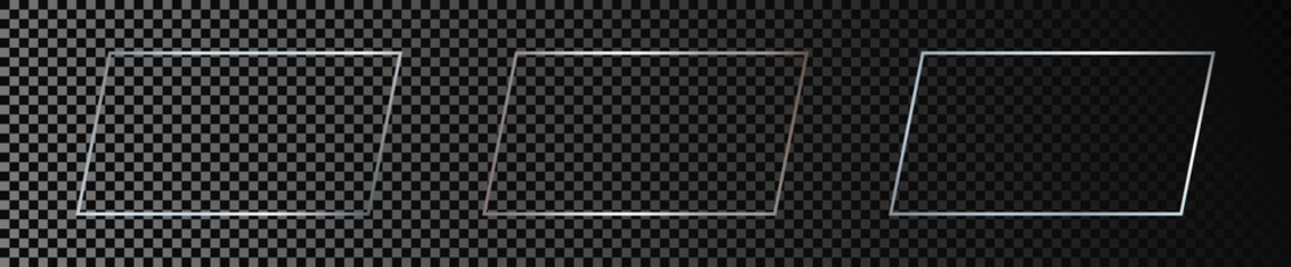 Silver glowing rectangular shape frame