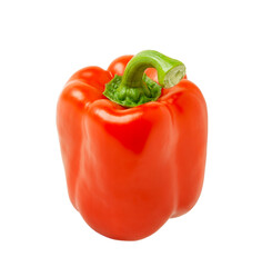 One bell pepper close-up isolated on a white background.