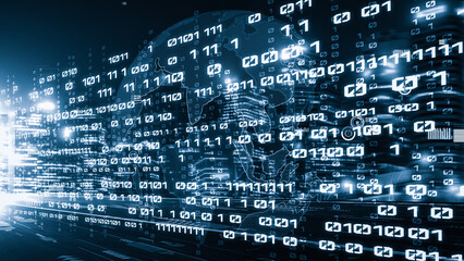 Business data analytic with tacit intelligent software making marketing strategy . Concept of smart...