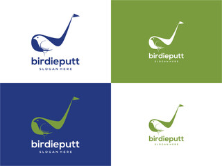 Bird Golf logo for golf game, hockey, sports, brand and business company logo.