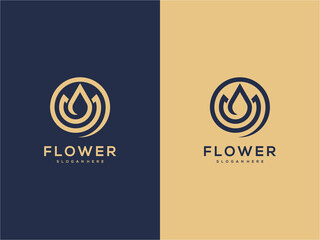 Flower Logo circle abstract design vector icon