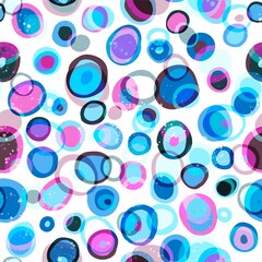 A pattern of bubbles in a bright blue-pink color scheme. Seamless pattern for any textile design, wallpaper or backgrounds.