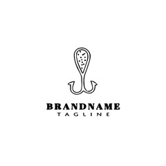 fishing lure logo cartoon design template icon black isolated vector