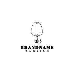 fishing lure logo cartoon design template icon black isolated vector